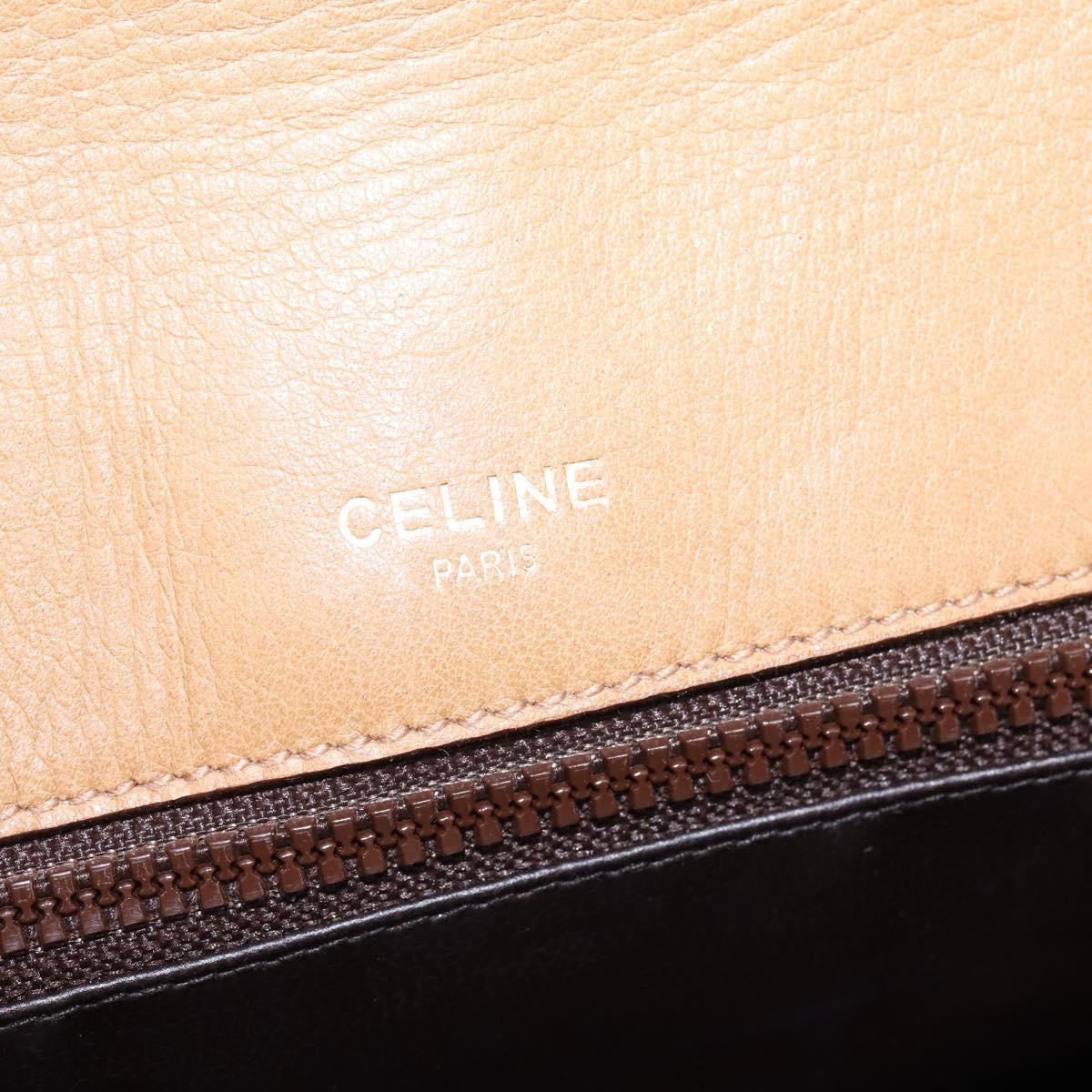 Celine Vintage Macadam Shoulder Bag Canvas And Leather Beige Canvas Shoulder Bag Bag