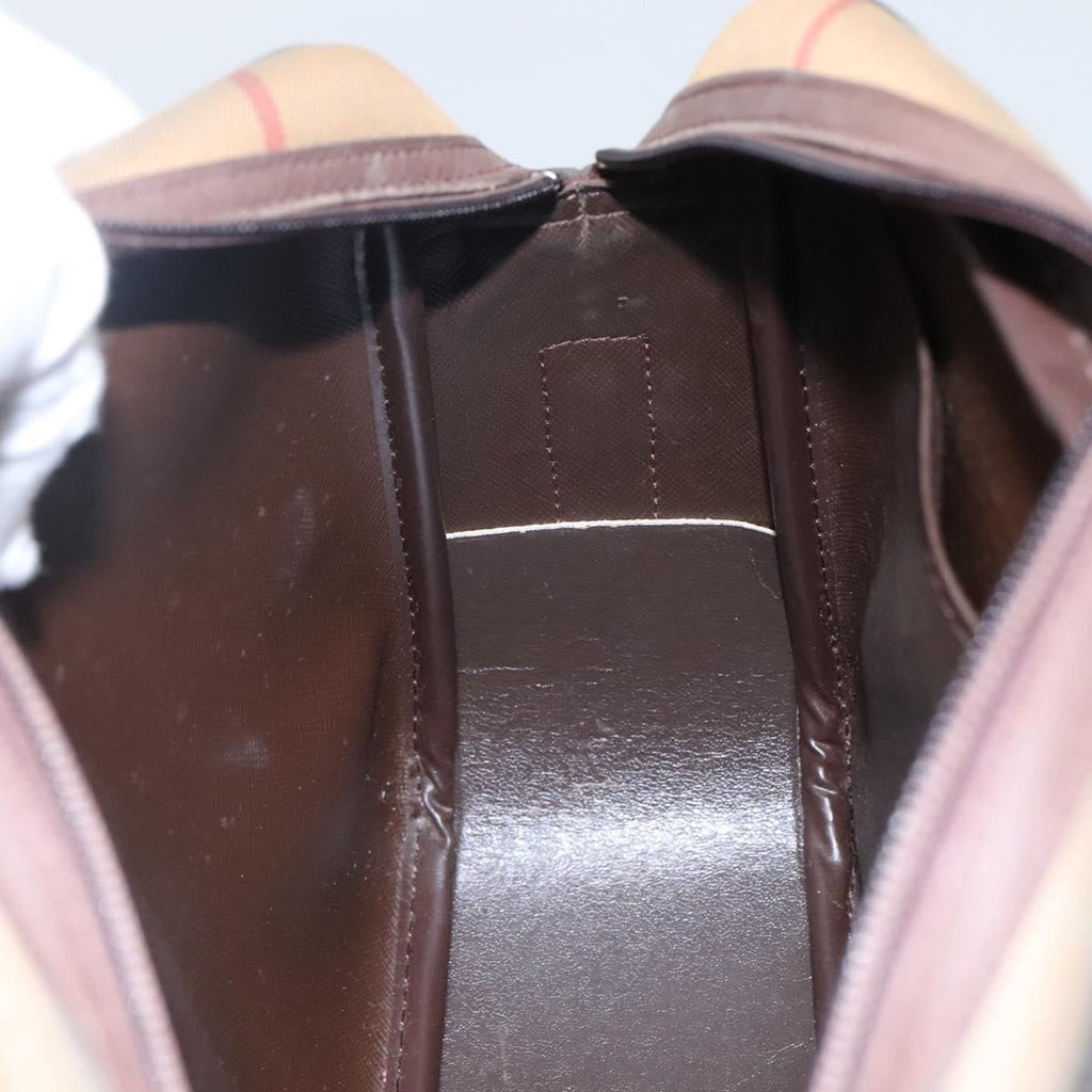 Burberry Nova Check Shoulder Bag Canvas And Leather Beige Canvas Shoulder Bag