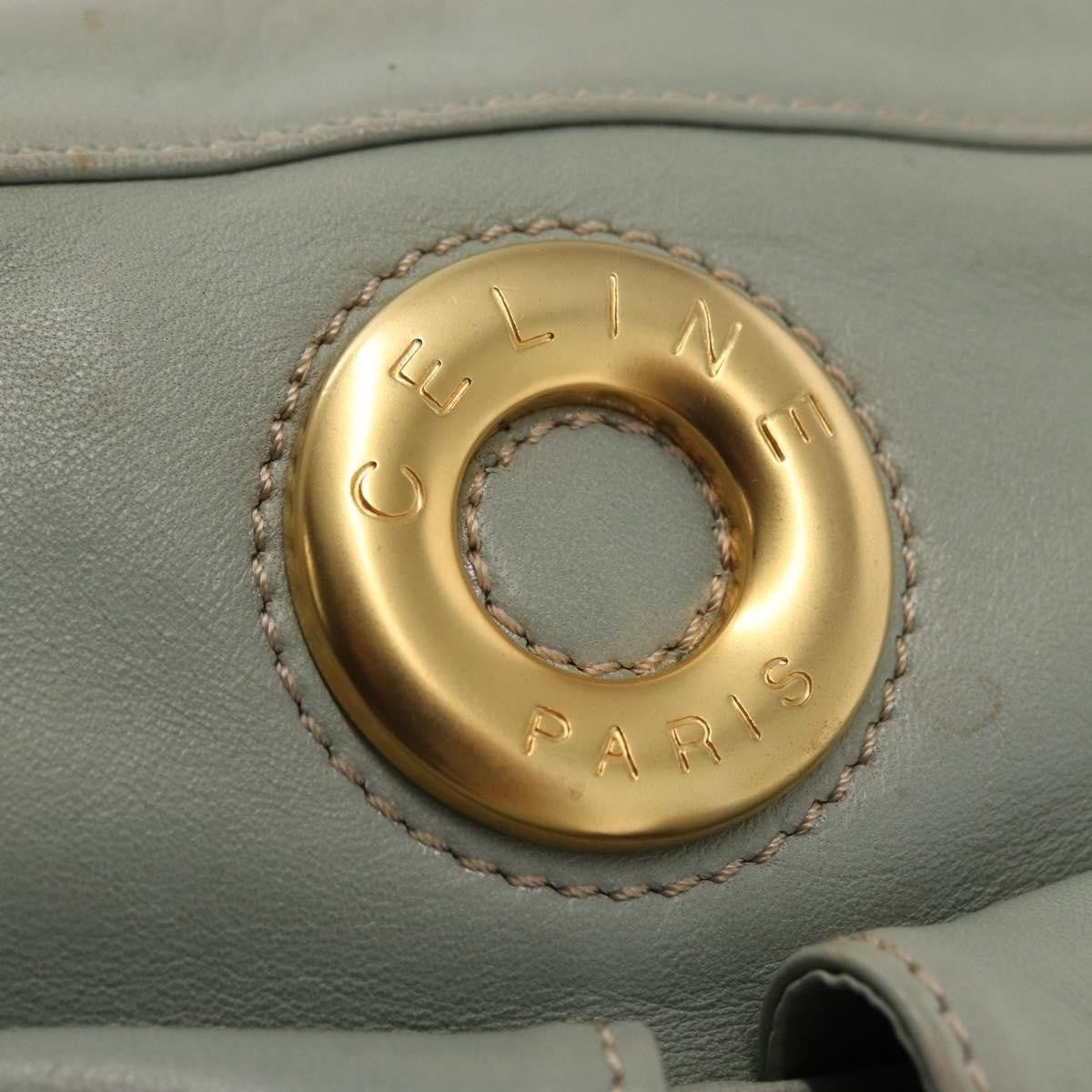 Celine Circle Logo Leather Green Leather Shoulder Bag Bag