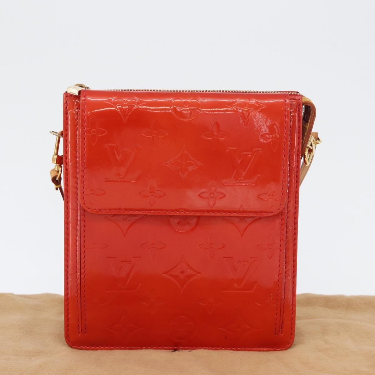 Louis Vuitton Mott Handbag Monogram Vernis Red Patent_Leather Clutche & Pouche Bag