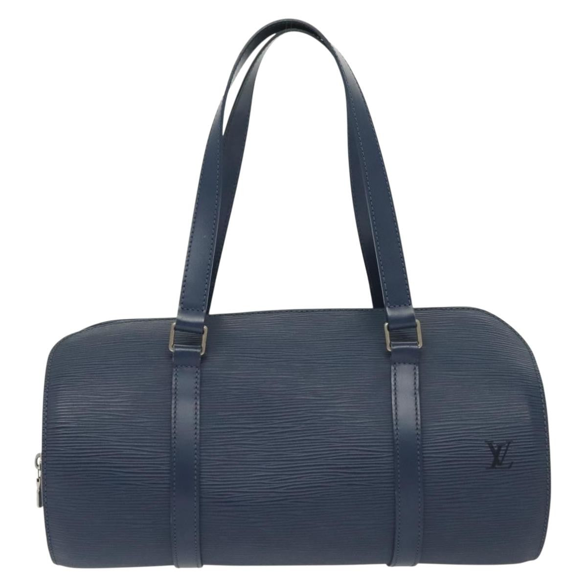 Louis Vuitton Soufflot Handbag Epi Leather Blue Leather Shoulder Bag