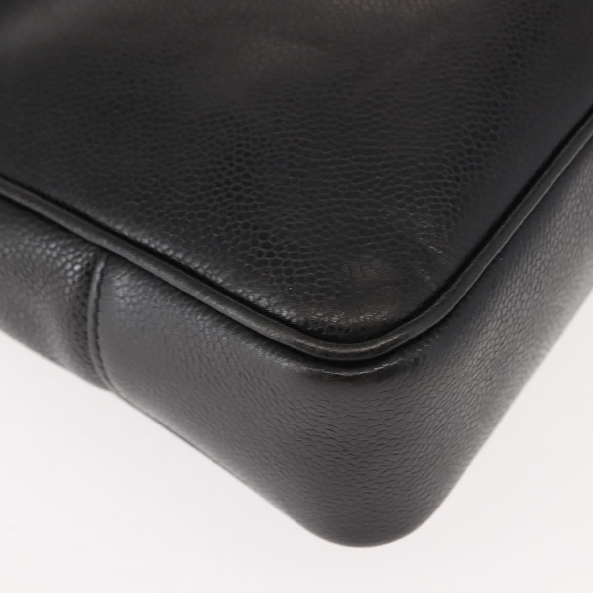 Chanel Vintage Cc Chain Tote Caviar Black Leather Tote Bag Bag