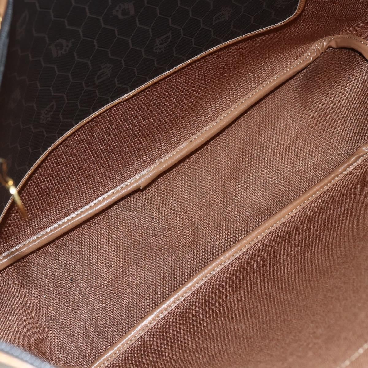Christian Dior Vintage Honeycomb Tote Bag Canvas Black Canvas Tote Bag Bag (Pre-Owned)