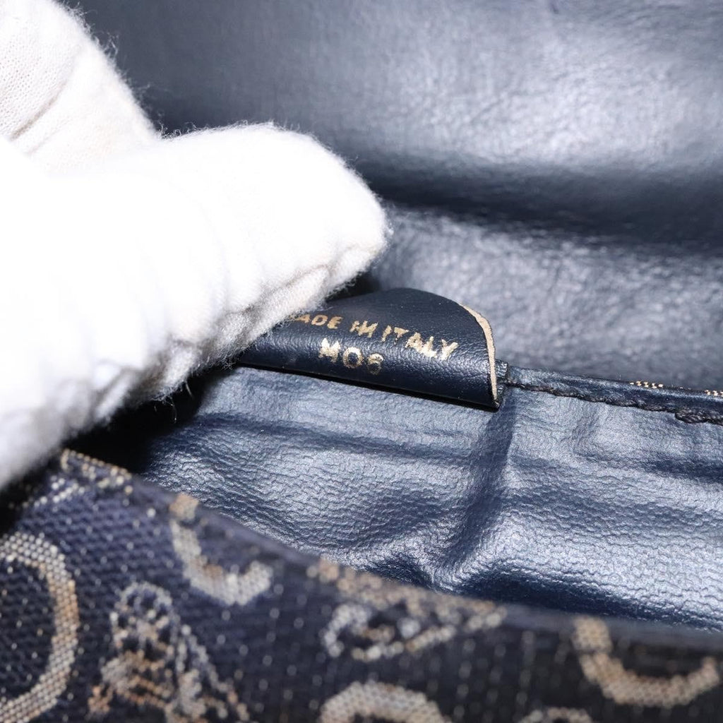 Celine C Sulky Shoulder Bag Canvas And Leather Navy Canvas Shoulder Bag Bag