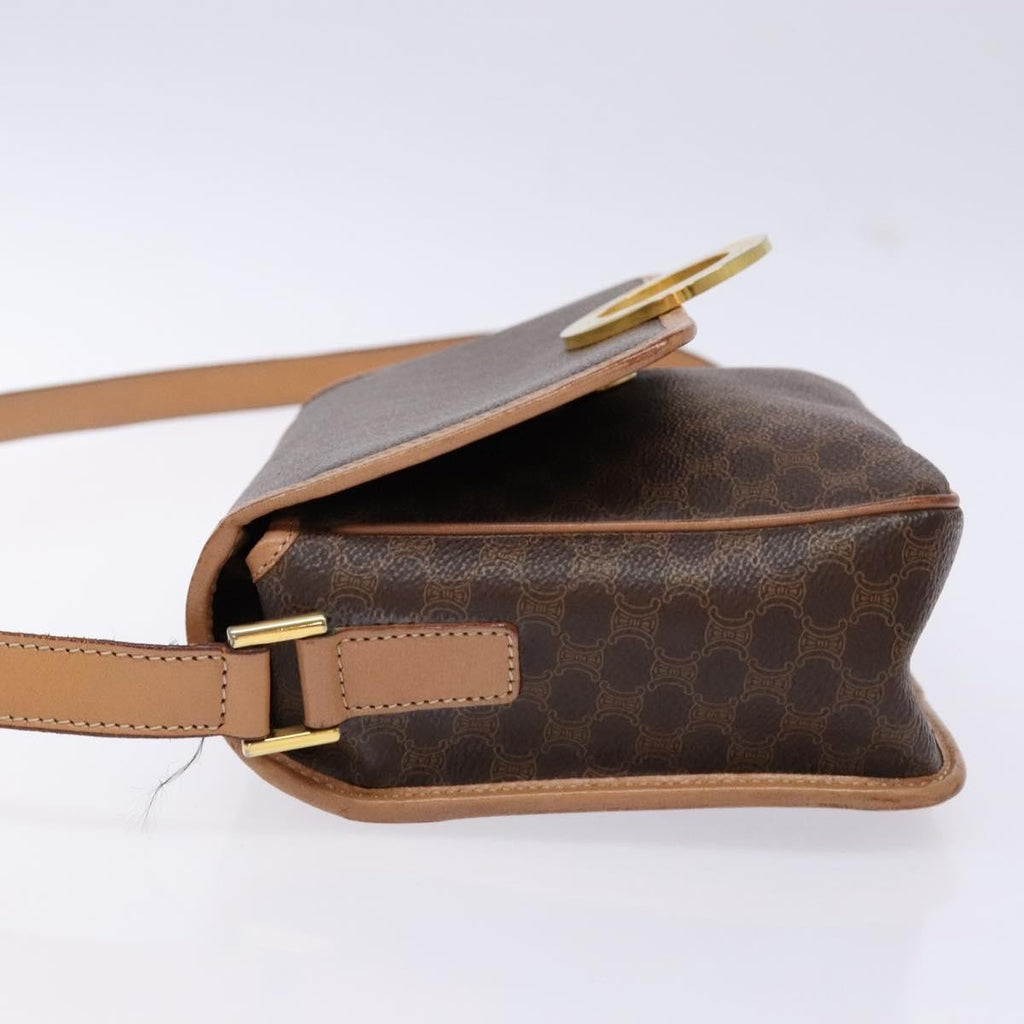 Celine Vintage Macadam Shoulder Bag Canvas Brown Canvas Bag