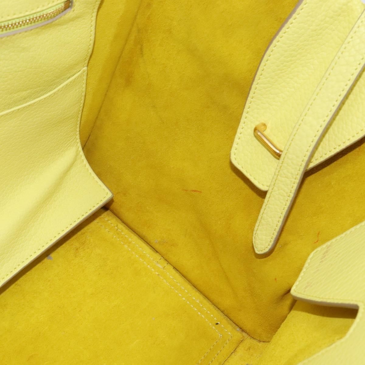 Celine Tie Knot Tote Smooth Leather Yellow Leather Bag