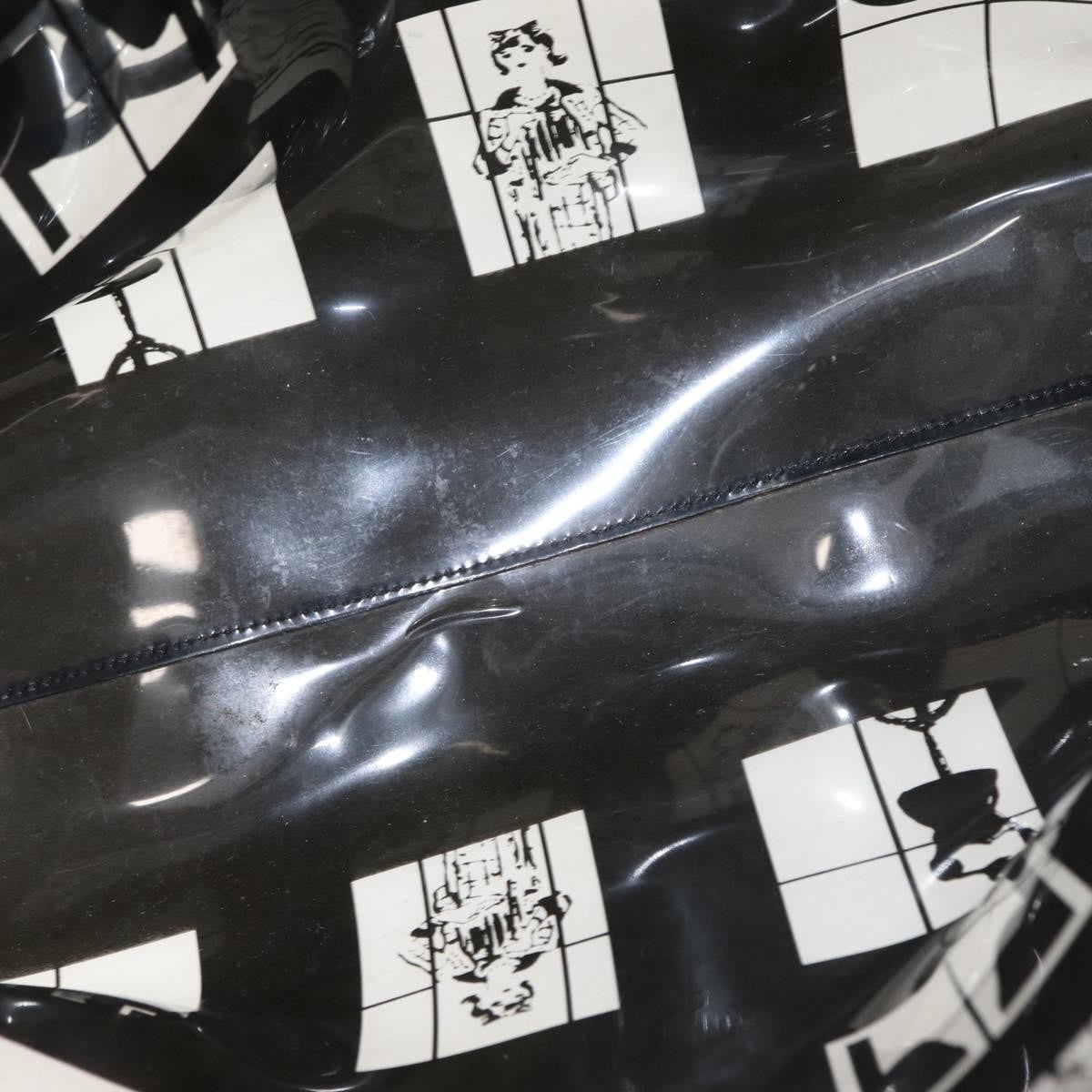 Chanel Coco Window Tote Printed Vinyl Black Plastic Tote Bag Bag