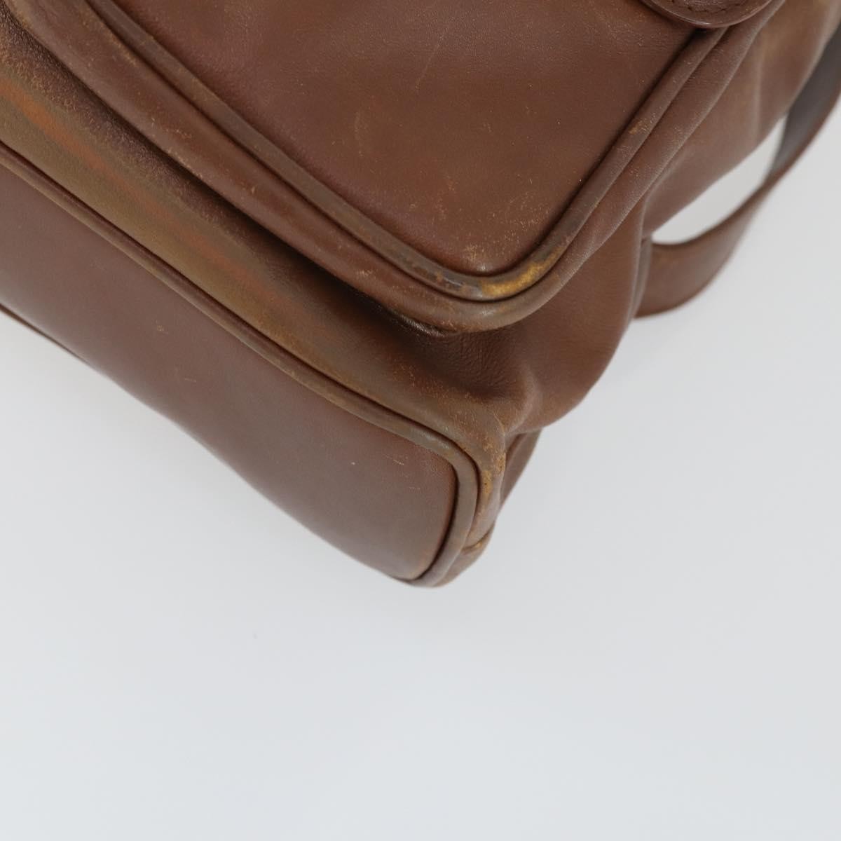 Gucci Vintage Bamboo Backpack Leather Brown Leather Backpack Bag (Pre-Owned)