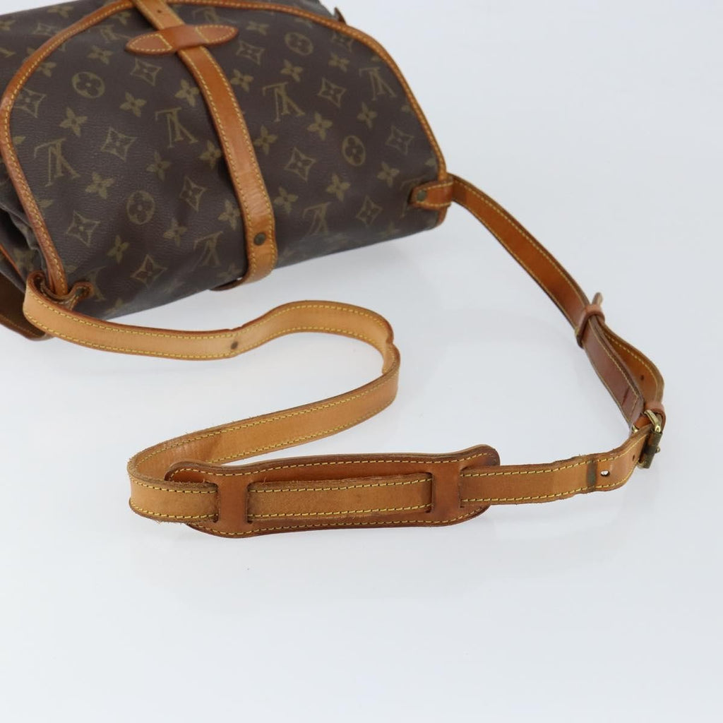 Louis Vuitton Saumur Handbag Monogram Canvas Brown Canvas Shoulder Bag