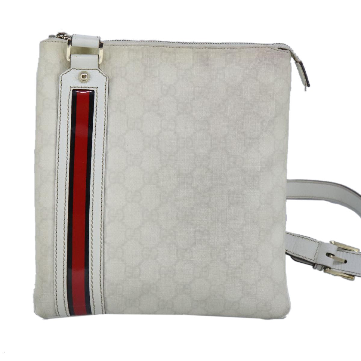 Gucci Sherry Line Shoulder Bag Canvas White Pvc Shoulder Bag Bag (Pre-Owned)