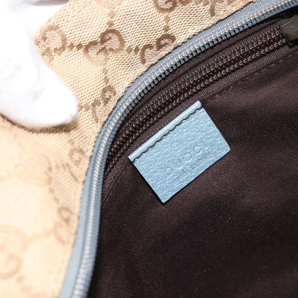 Gucci Web Zip Tote Gg Canvas Beige Canvas Tote Bag Bag (Pre-Owned)