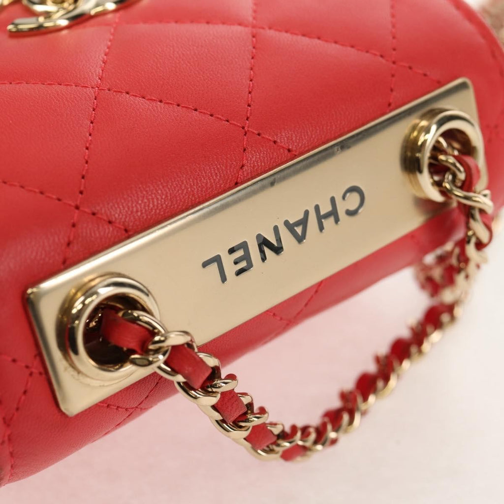 Chanel Trendy Cc Clutch With Chain Quilted Lambskin Red Leather Clutche & Pouche Bag