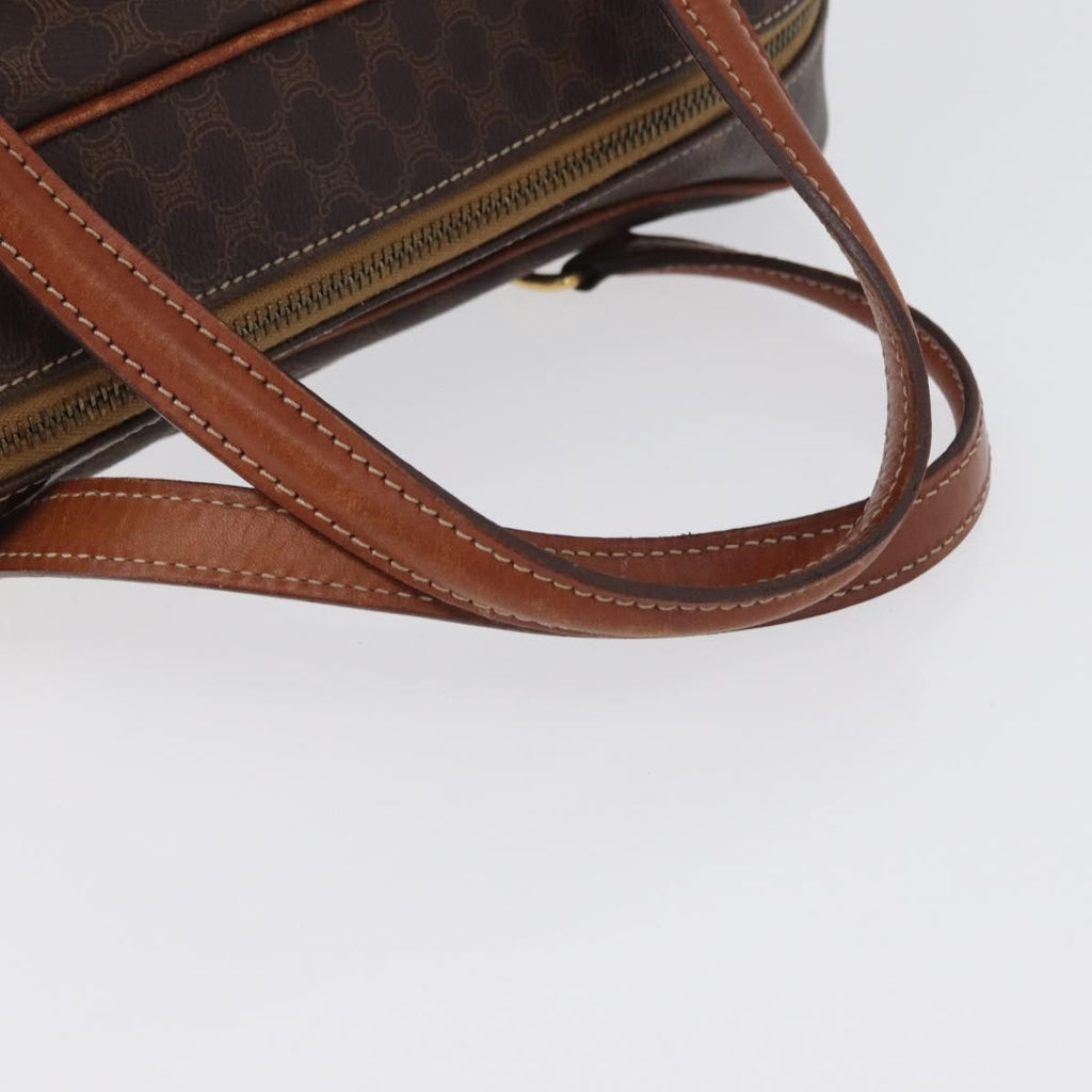 Celine Vintage Macadam Handbag Canvas And Leather Brown Canvas Handbag