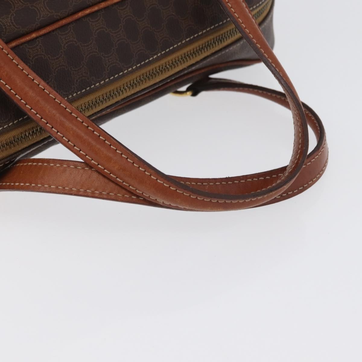 Celine Vintage Macadam Handbag Canvas And Leather Brown Canvas Handbag