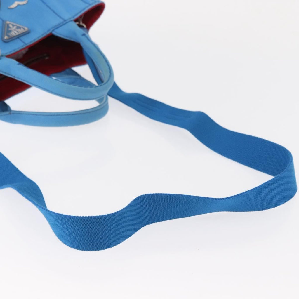 Prada Canapa Convertible Tote Canvas With Applique Blue Canvas Tote Bag Bag