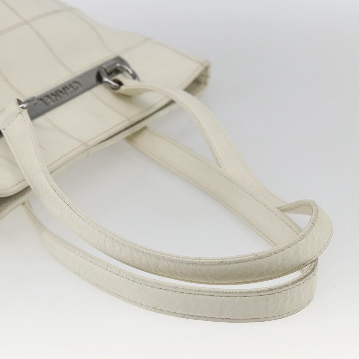 Chanel Square Stitch Tote Quilted Leather White Leather Tote Bag Bag