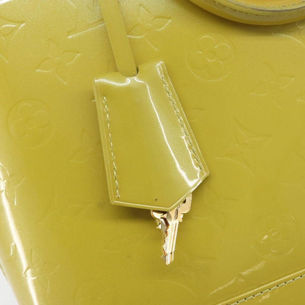Louis Vuitton Alma Handbag Monogram Vernis Green Patent_Leather Handbag