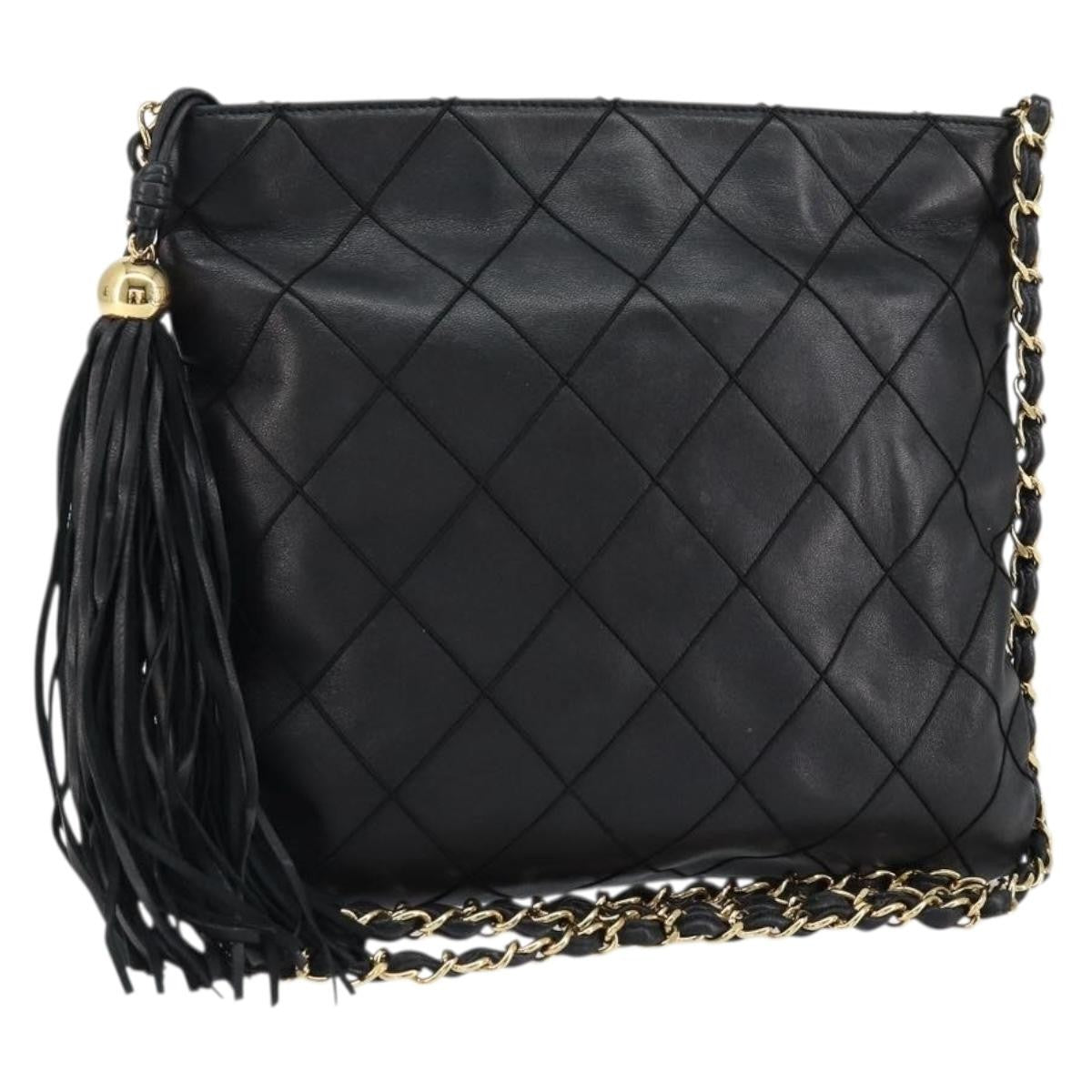 Chanel Vintage Shoulder Bag Leather Black Leather Shoulder Bag Bag