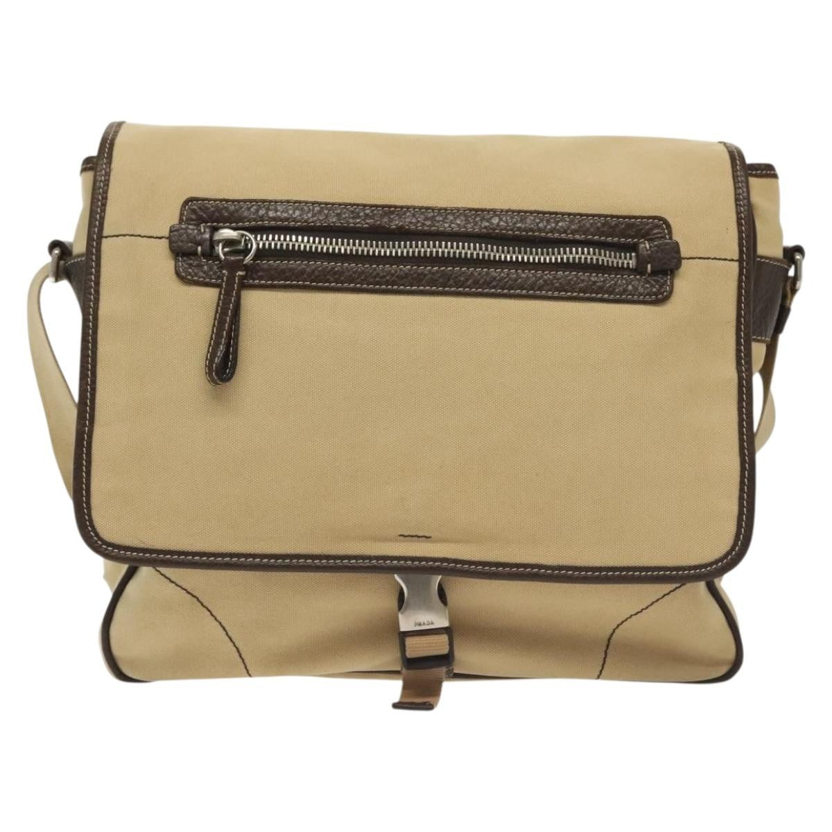 Prada Vintage Shoulder Bag Canvas Beige Canvas Shoulder Bag Bag