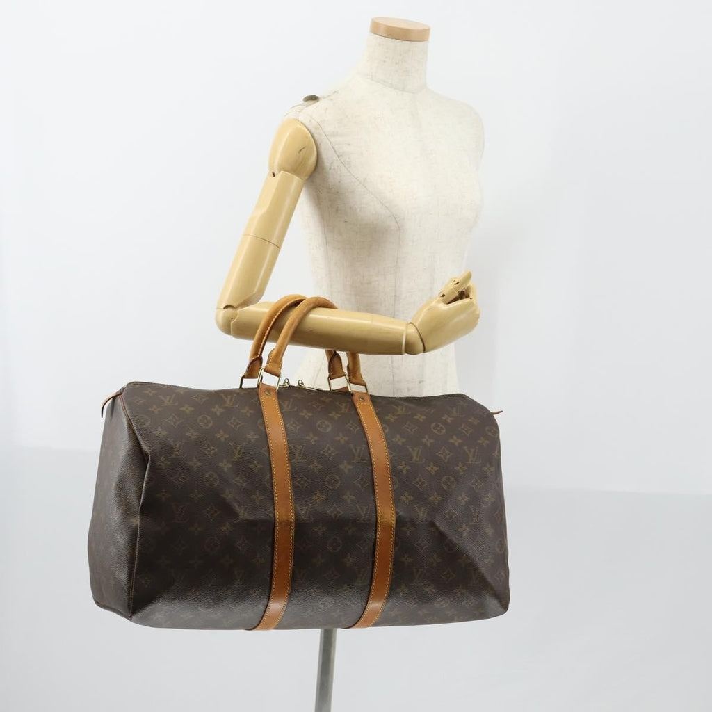 Louis Vuitton Keepall Bag Monogram Canvas Brown Canvas Travel Bag