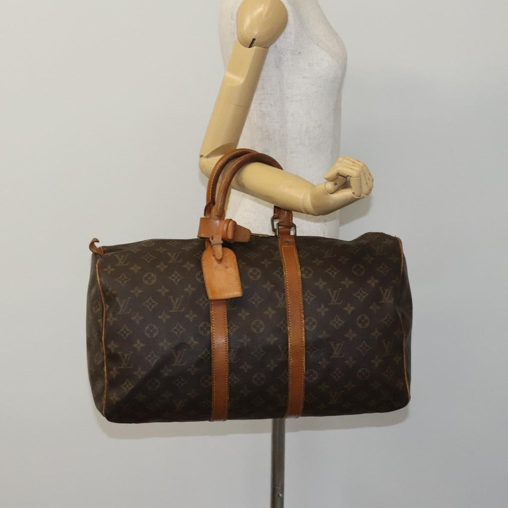 Louis Vuitton Keepall Bag Monogram Canvas Brown Canvas Travel Bag