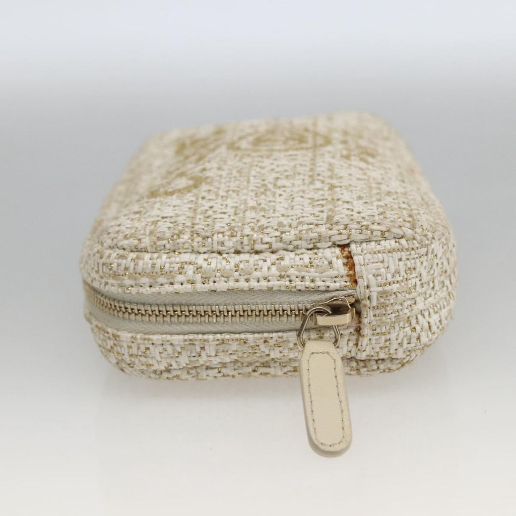 Chanel Deauville Curvy Cosmetic Pouch Tweed Gold Tweed Clutche & Pouche Bag