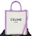 Celine Vertical Cabas Tote Canvas With Leather Purple Canvas Tote Bag Bag