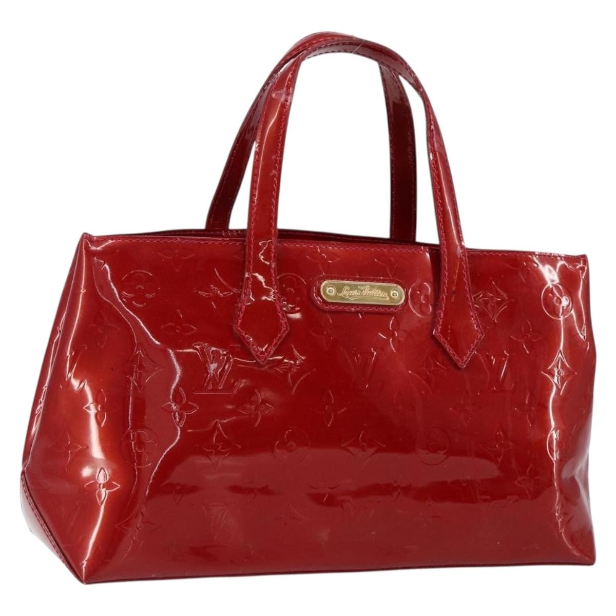 Louis Vuitton Wilshire Handbag Monogram Vernis Red Patent_Leather Handbag