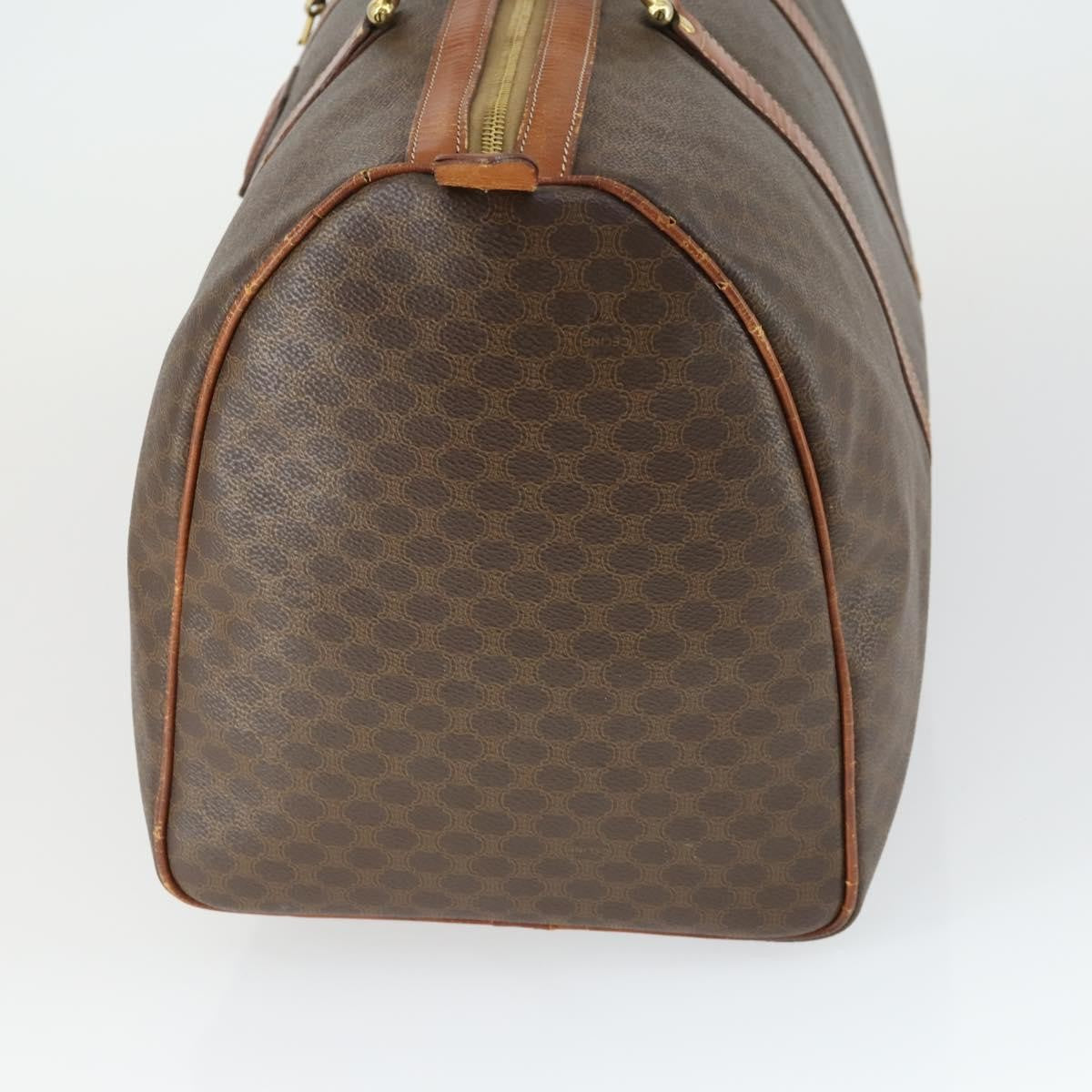 Celine Vintage Macadam Boston Bag Canvas Brown Pvc Travel Bag Bag