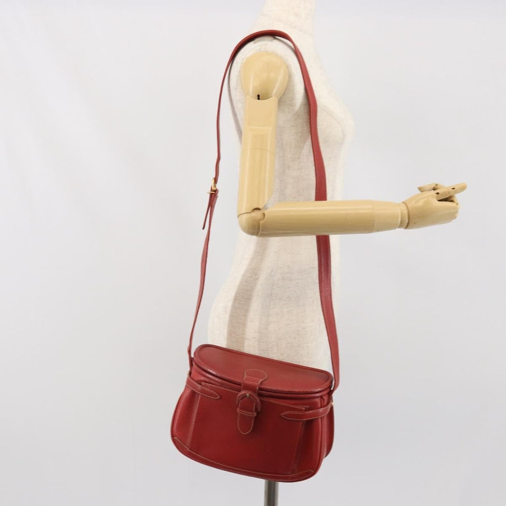 Gucci Vintage Shoulder Bag Leather Red Leather Shoulder Bag Bag (Pre-Owned)