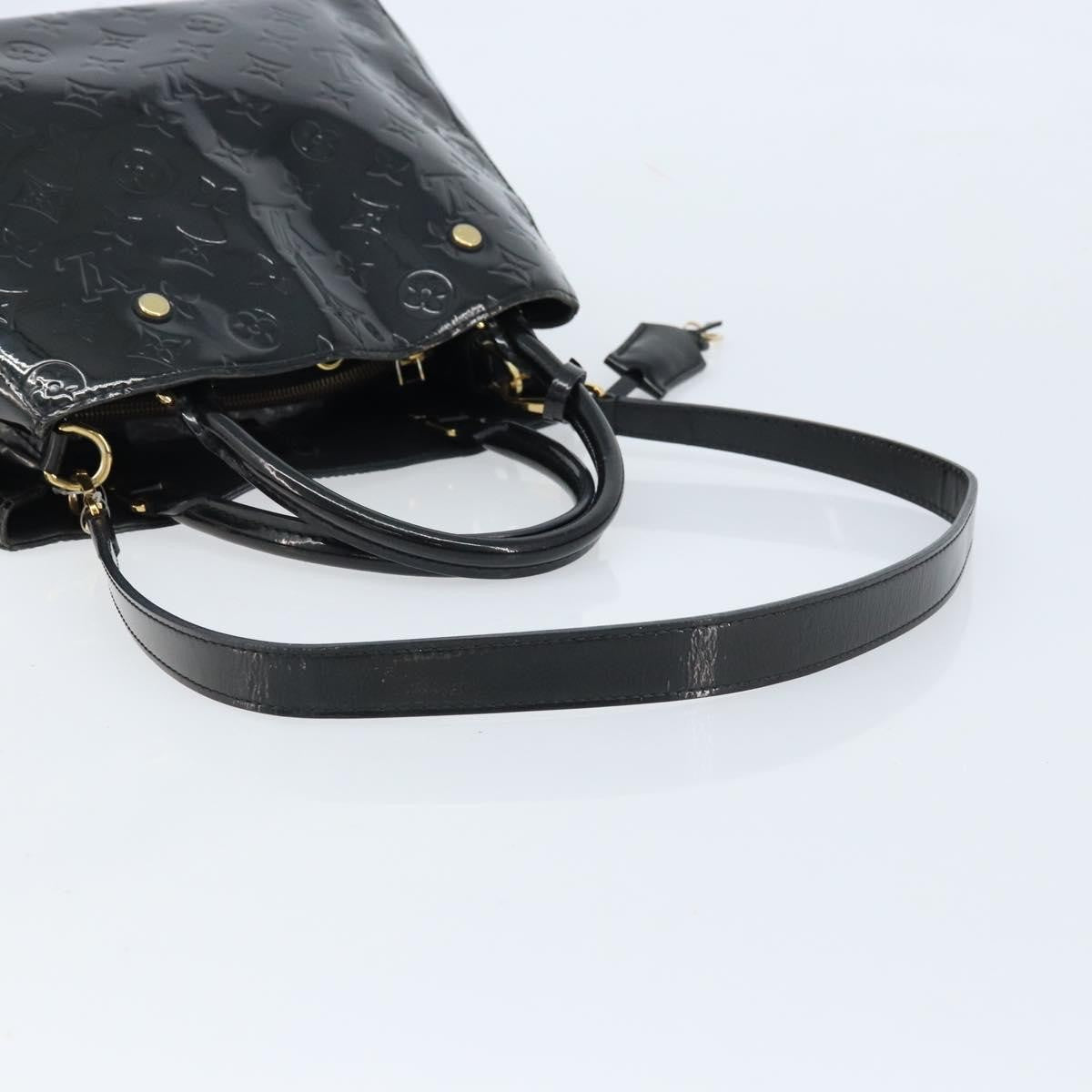 Louis Vuitton Montaigne Handbag Monogram Vernis Black Patent_Leather Handbag