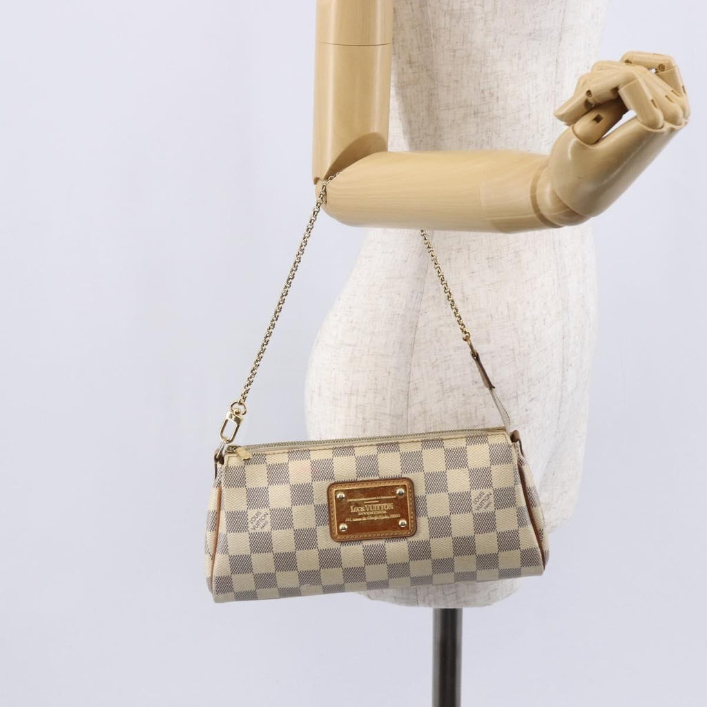 Louis Vuitton Eva Handbag Damier Beige Canvas Bag