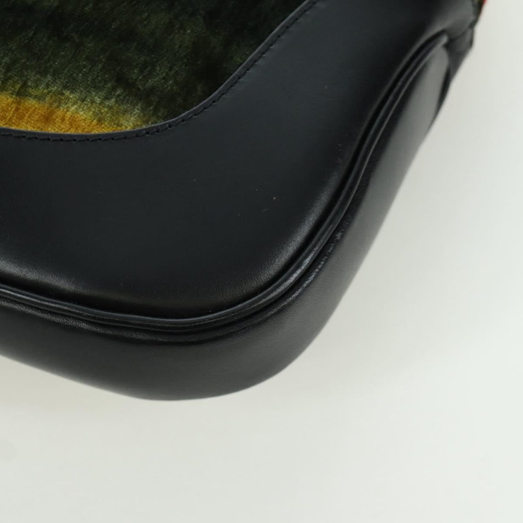 Gucci Vintage Jackie Shoulder Bag Canvas And Leather Black Leather Shoulder Bag Bag (Pre-Owned)