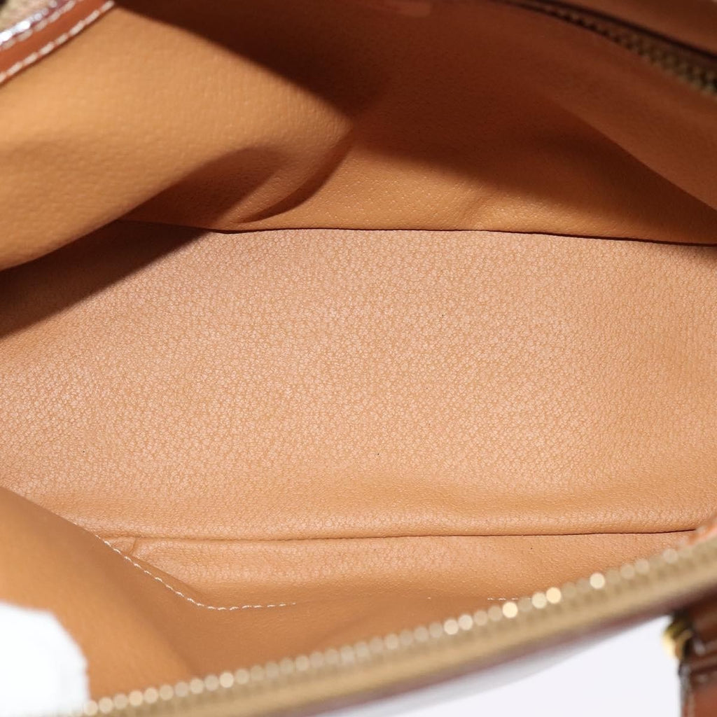 Celine Vintage Macadam Handbag Canvas Beige Canvas Handbag