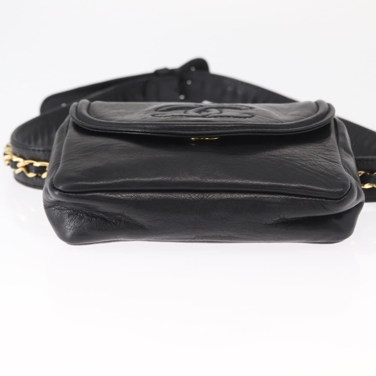 Chanel Chain Envelope Belt Bag Quilted Calfskin Black Leather Clutche & Pouche Bag