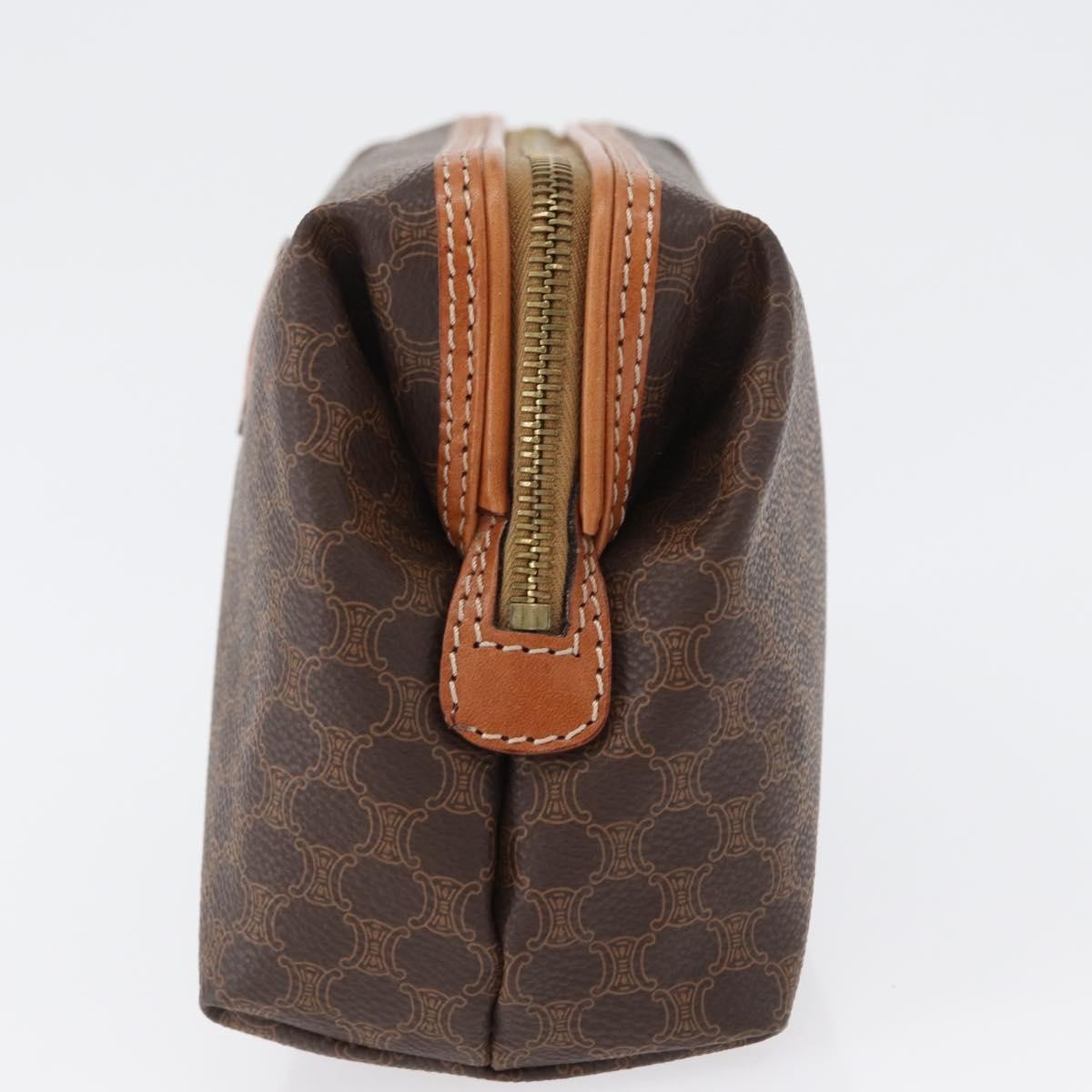 Celine Macadam Pochette Canvas And Leather Brown Canvas Clutche & Pouche Bag