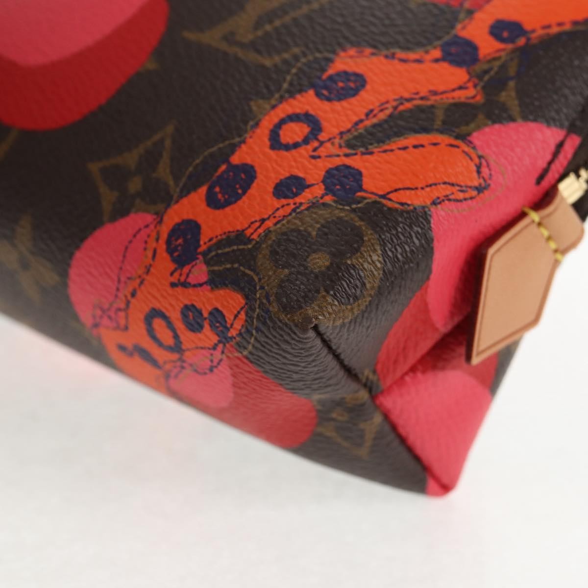 Louis Vuitton Cosmetic Pouch Limited Edition Monogram Jungle Dots Brown Canvas Bag