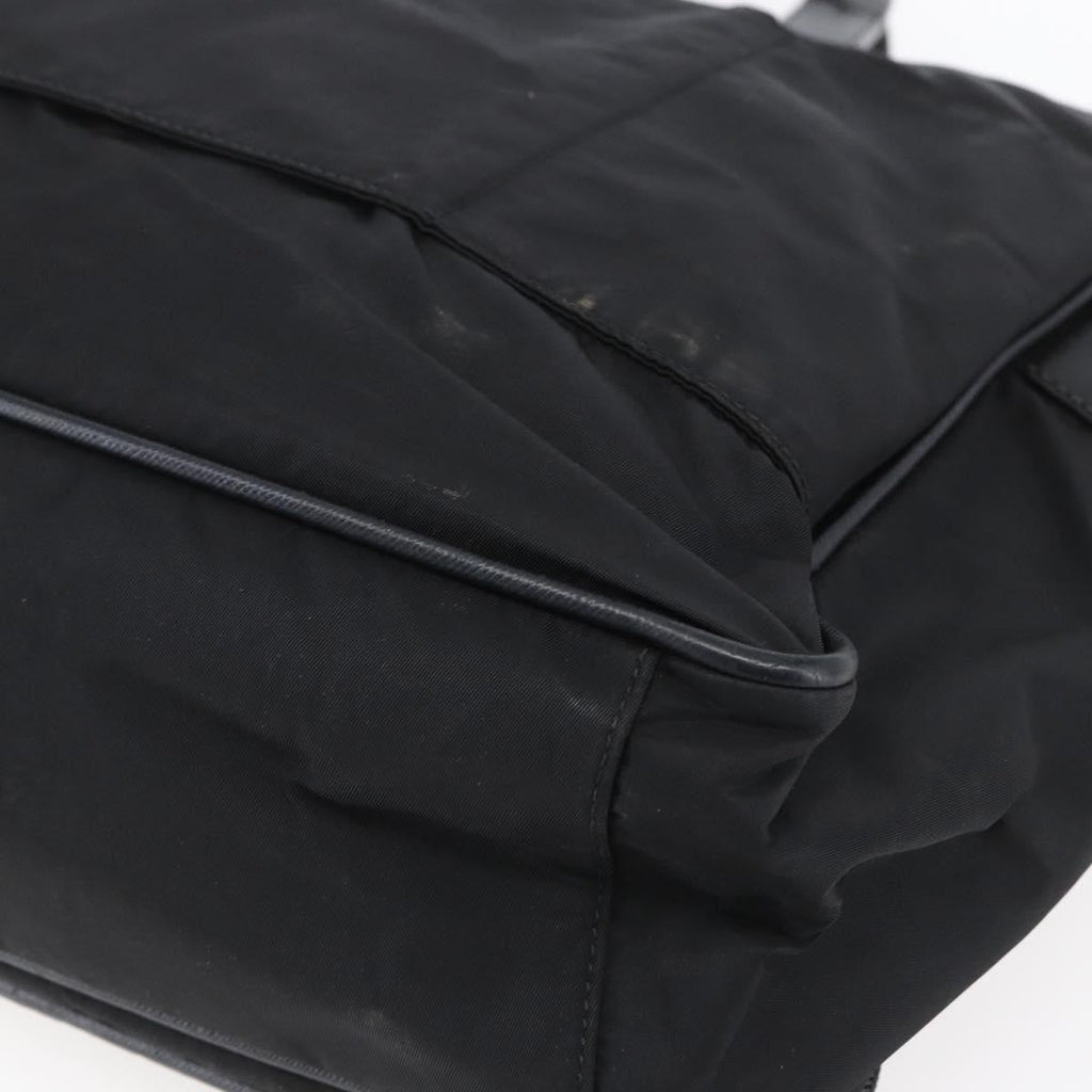 Prada Convertible Front Zip Briefcase Tessuto With Saffiano Leather Black Nylon Briefcase Bag