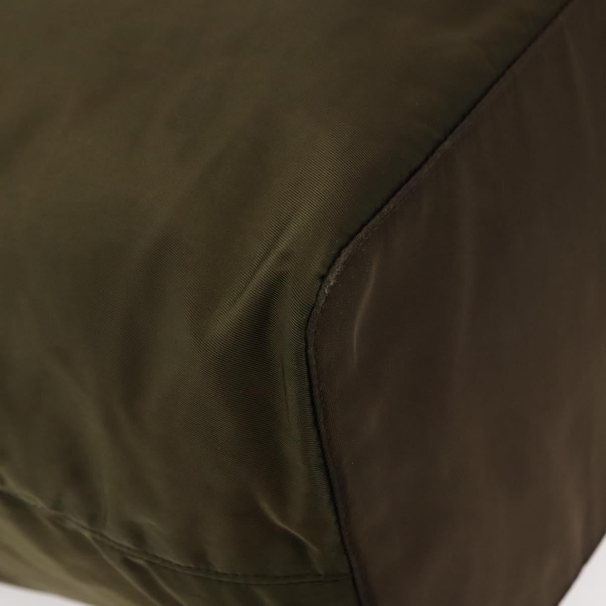 Prada Resin Handle Tote Tessuto Khaki Nylon Tote Bag Bag