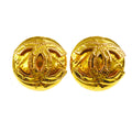Chanel Cc Button Clip-On Earrings Metal Gold Gold_Plated Earrings Jewelry