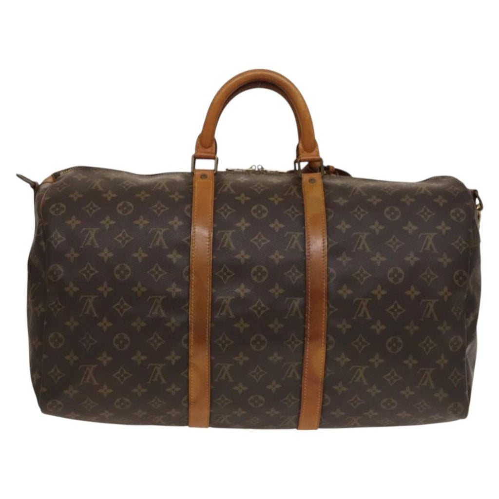 Louis Vuitton Keepall Bandouliere Bag Monogram Canvas Brown Canvas Travel Bag