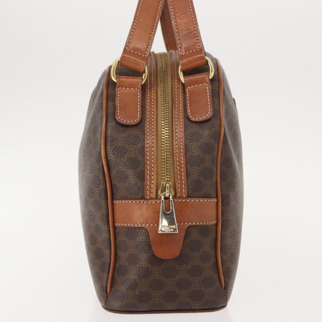 Celine Vintage Macadam Handbag Canvas And Leather Brown Canvas Handbag