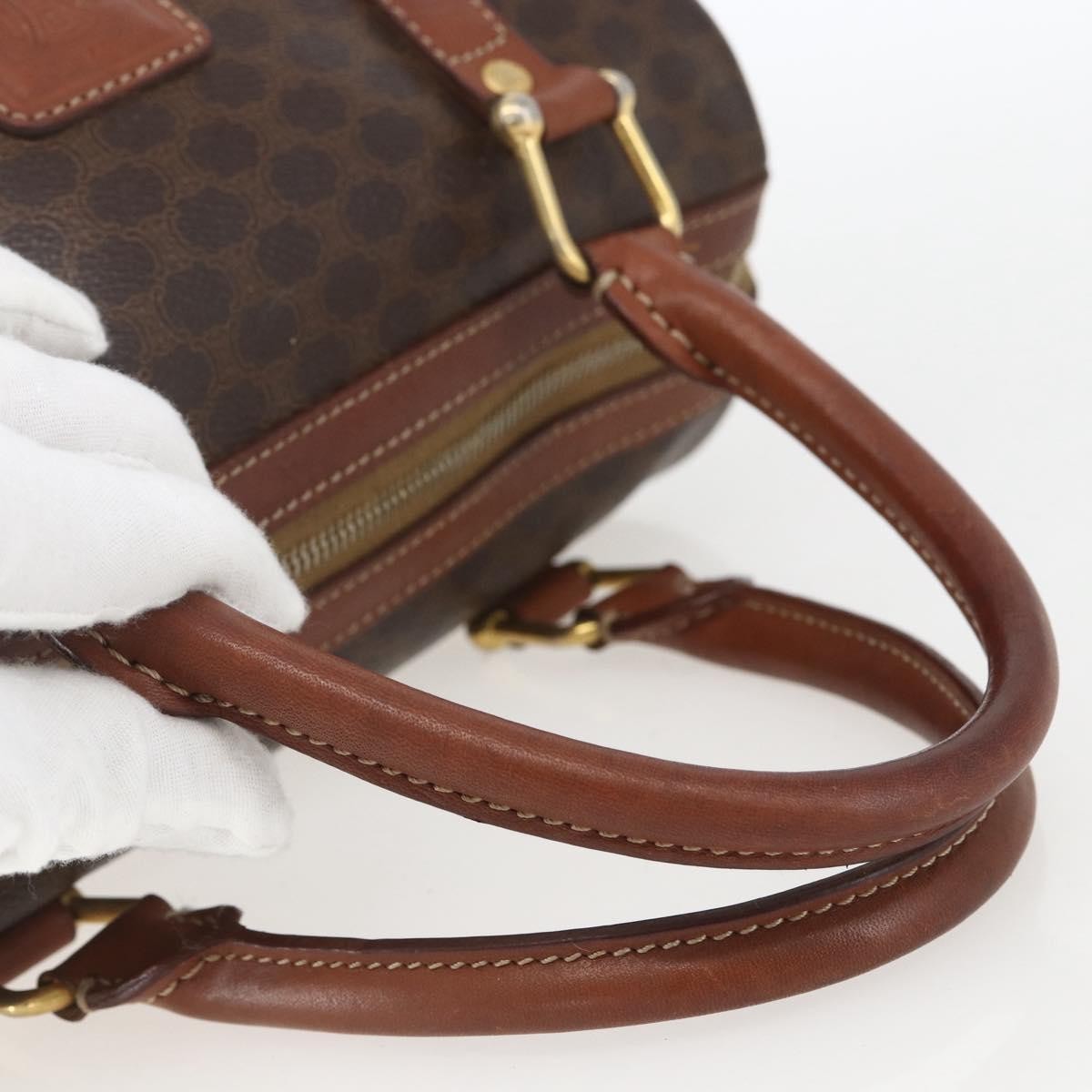 Celine Vintage Macadam Handbag Canvas And Leather Brown Canvas Shoulder Bag Bag