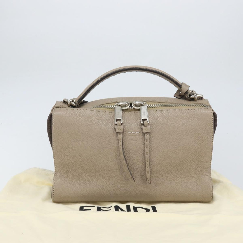 Fendi Selleria Lei Bag Leather Gray Leather Handbag