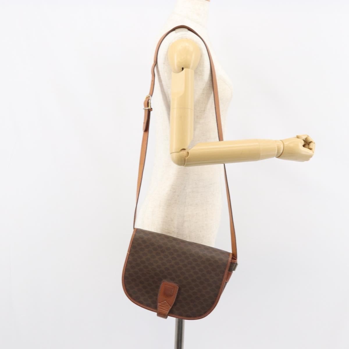 Celine Macadam Shoulder Bag Pvc Leather Brown Pvc Shoulder Bag Bag