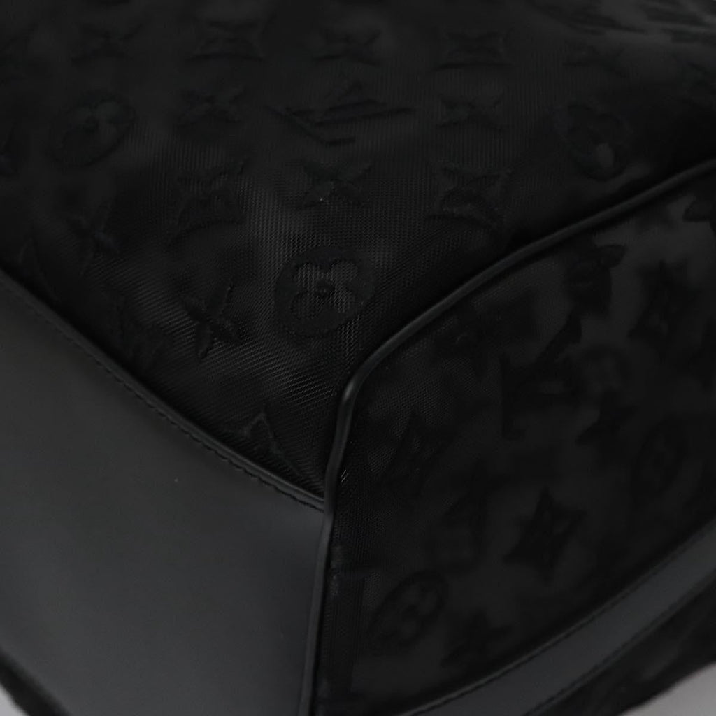 Louis Vuitton Keepall Bandouliere Bag Monogram See Through Mesh Black Nylon Travel Bag
