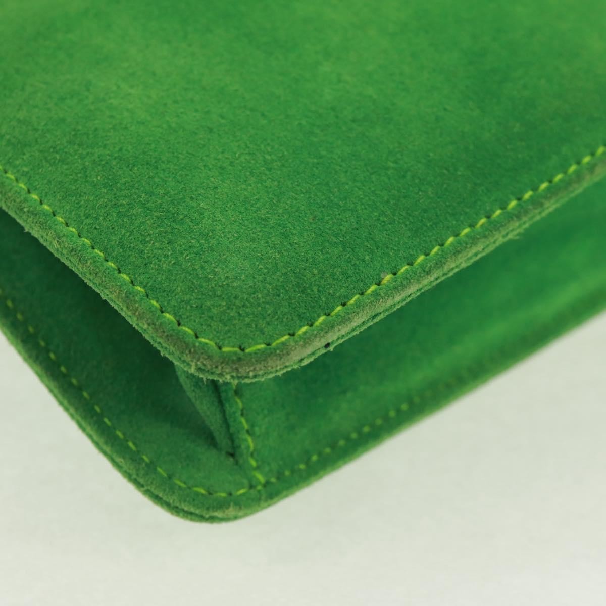 Celine Vintage Shoulder Bag Suede Green Suede Shoulder Bag Bag