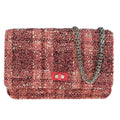 Chanel Reissue 2.55 Flap Bag Quilted Tweed With Resin Detail Pink Tweed Clutche & Pouche Bag