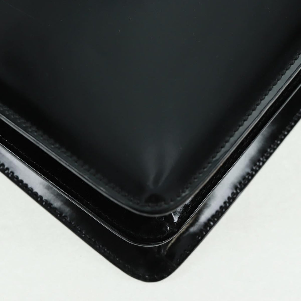 Gucci Vintage Bamboo Handle Bag Patent Leather Black Patent_Leather Handbag (Pre-Owned)
