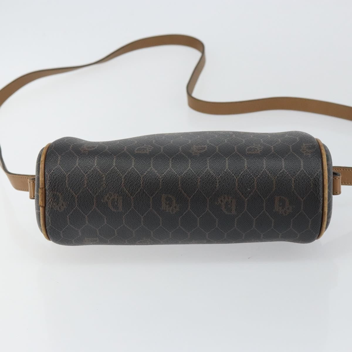 Christian Dior Vintage Honeycomb Shoulder Bag Canvas And Leather Black Canvas Shoulder Bag Bag (Pre-Owned)